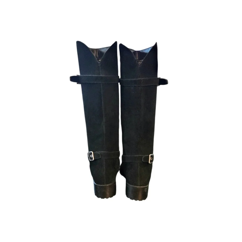 Cole Haan Grand.OS Indiana Waterproof Black Suede Knee High Boots D42391 Size 9B